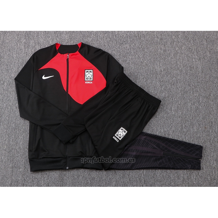 Chandal de Chaqueta del Corea del Sur 2022-2023 Negro y Rojo